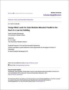 Design Wind Loads for Solar Modules Mounted Parallel to the the Roof of a Low-Rise Building