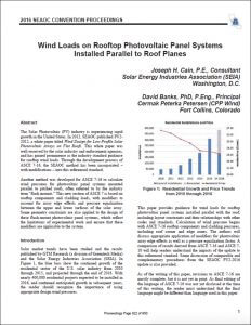 Wind Loads on Rooftop Photovoltaic Panel Systems Installed Parallel to Roof Planes